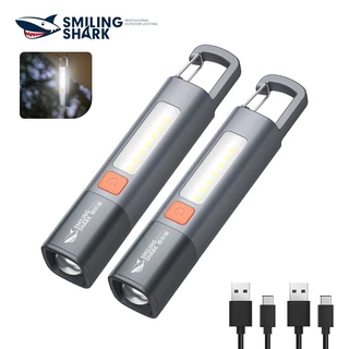 [🇹🇭พร้อมส่ง🎁]Smiling SHARK ไฟฉาย LED ขนาดเล็ก สว่างมาก ไฟฉายแรงสูง ไฟฉาย2in1 ไฟฉายอเนกประสงค์ สําหรับกลางแจ้ง SD