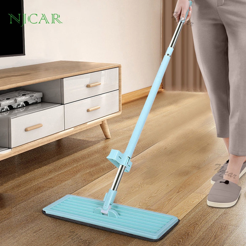 NJCAR H598-B MOP ไม้ถูพื้น แบบรีดน้ำ และฝุ่นผงในตัว หมุนได้ถึง 360องศา ผ้า 1 ชิ้น