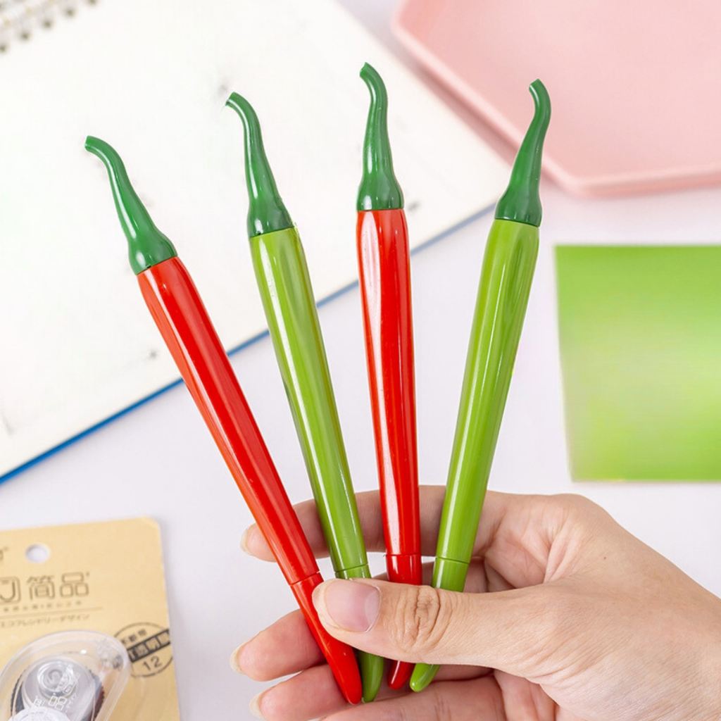 ปากกาพริกหมึกสีดำเขียนลื่นหัว0.5 ปากกาเจล หัวเล็ก เครื่องเขียน/PEN-046