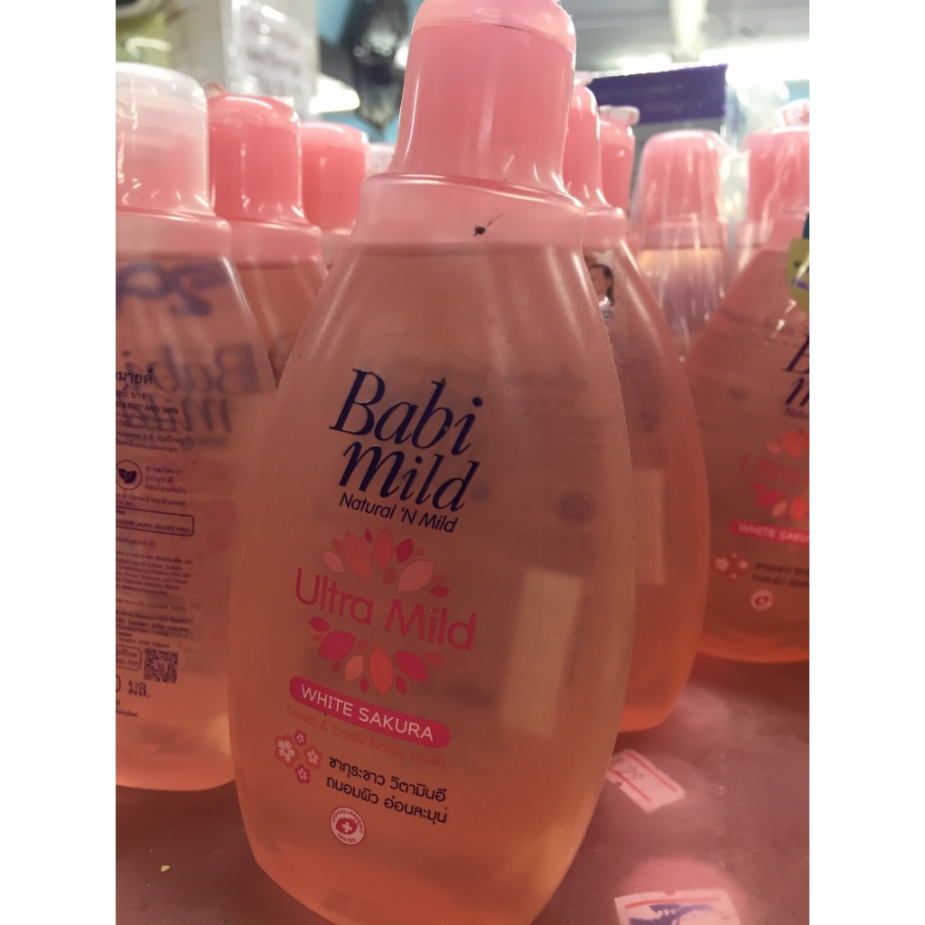[ สินค้าประมูล ส่งของวันพฤหัส ] เบบี้มายด์ อัลตร้ามายด์ ไวท์ ซากุระ เฮด แอนด์ บอดี้ เบบี้ บาธ 200มล.