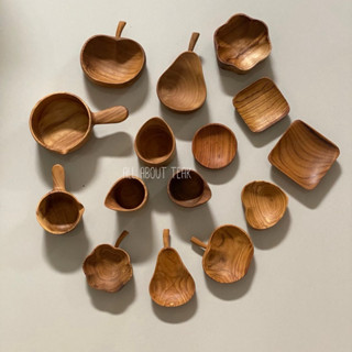 ถ้วยนม ถ้วยน้ำจิ้ม & ซอส ไม้สักแท้100% มีให้เลือกหลายแบบ