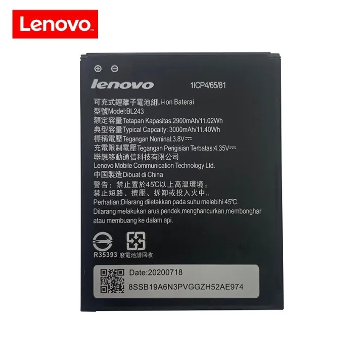 แบตเตอรี่ Lenovo K3 Note / A7000 / A7000 Plus Battery BL243แบต Lenovo A7000  BL243