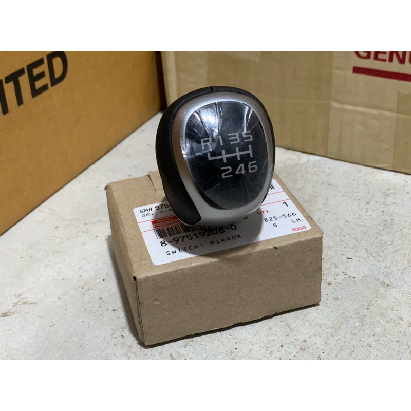 หัวคันเกียร์หนัง สีดำ ขอบบรอนช์ 6สปีด ISUZU D-MAX  2016-2024 แท้ศูนย์