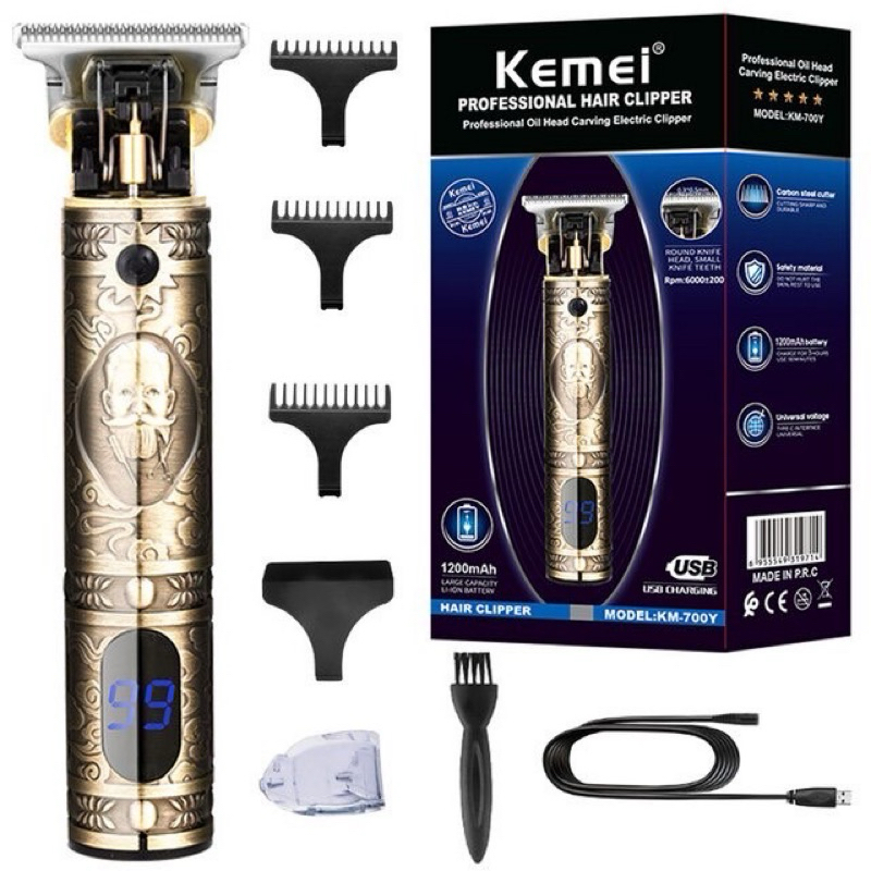 ปัตตาเลี่ยนKEMEI-700Y กันขอบ กันลาย ฟันลับคมมาแล้วพร้อมใช้งาน ชาร์จUSB