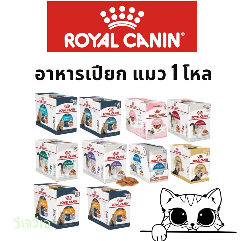 ซื้อ [ใช้โค้ดลด100บาทได้] ROYAL CANIN อาหารเปียก เพาซ์ สำหรับแมว [1โหล]