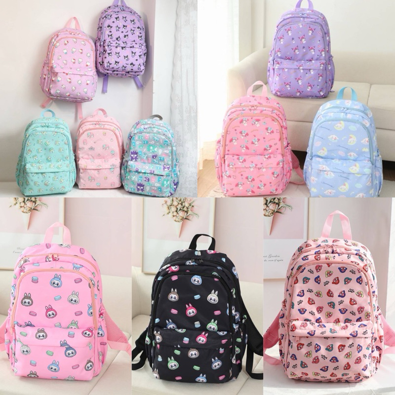 กระเป๋าเป้ Sanrio ใบใหญ่ มีช่องใส่ขวดน้ำจุ มีที่ซัพพอร์ทสายสะพาย