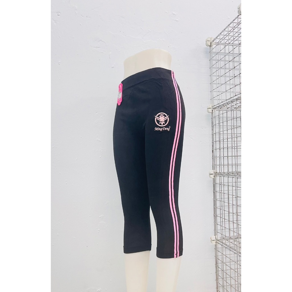 กางเกงเลคกิ้งขายาว 5 ส่วน คลุมเข่า Freesize แถบข้าง งานปักลายสวย