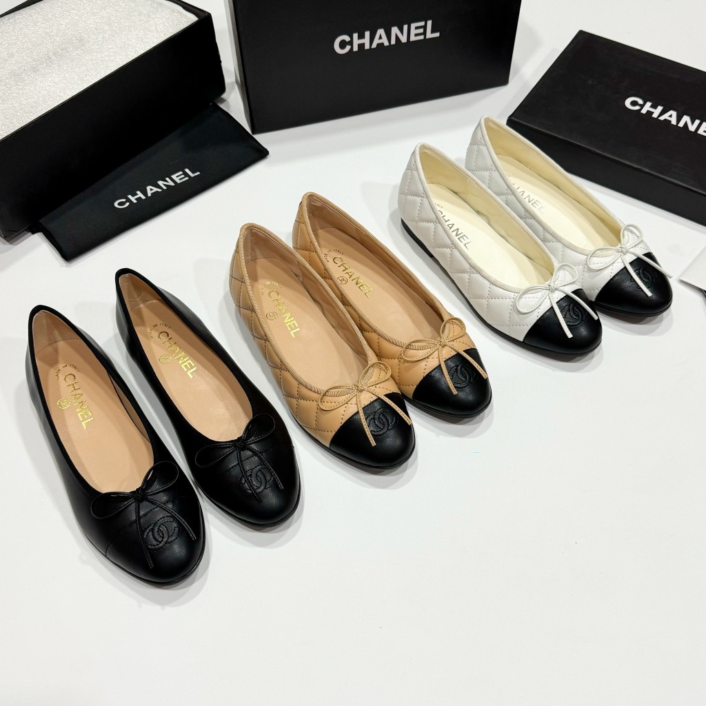 รองเท้า CHANEL BALLET FLATS - งานออริเทียบแท้หนังแท้ งานสวยพร้อมส่ง