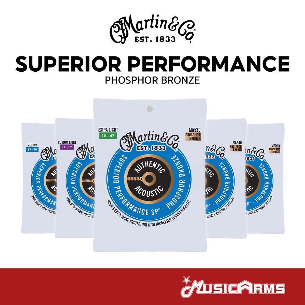 Martin Superior Performance Phosphor Bronze สายกีต้าร์โปร่ง MA530 / MA535 / MA540 / MA545 / MA550