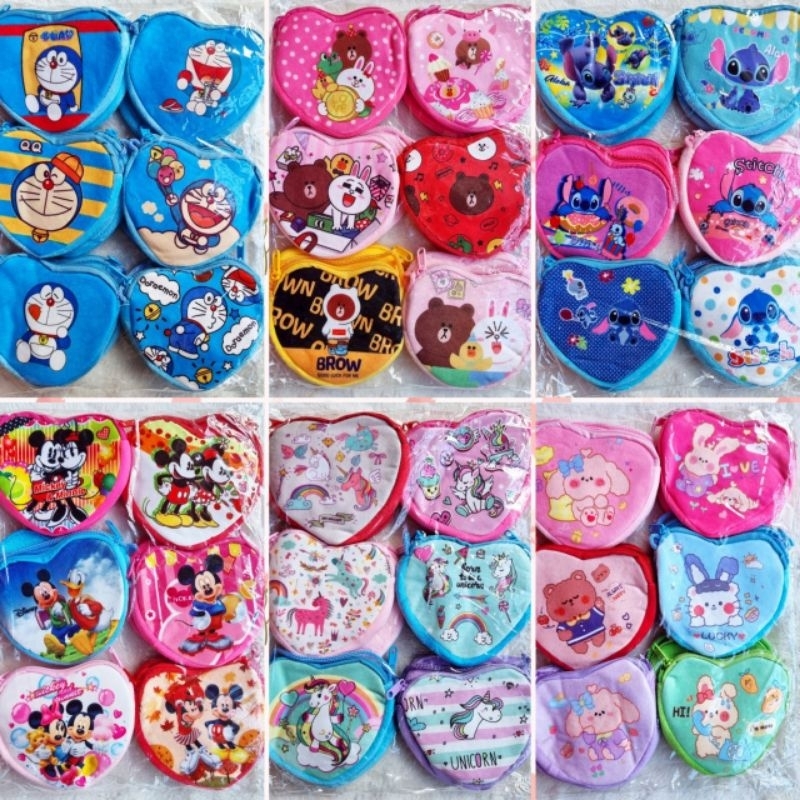 B...กระเป๋าใส่เหรียญ มีสายคล้องคอ 12 ใบ (ราคาส่ง)