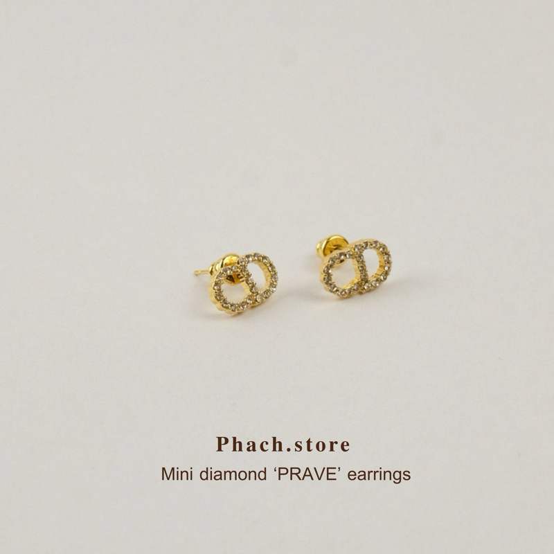 Mini diamond ‘PRAVE’ earrings