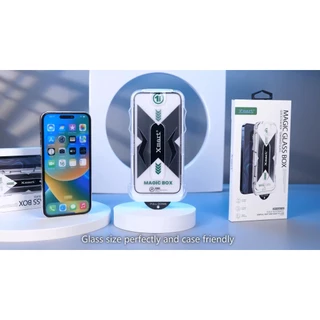 ฟิล์มกระจกนิรภัยเต็มจอ มีกรอบช่วยติด iPhone 17 Air, 16,16e, 15 Pro Max,15 Plus,14 Pro Max,13 Pro,12 Pro Max,11,Xs,X,Xr