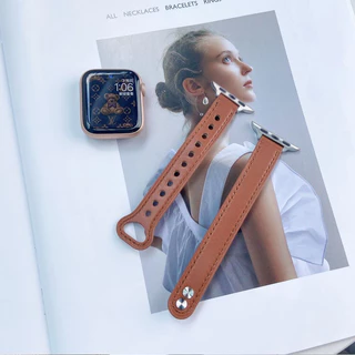 เหมาะสำหรับ iwatch ultra S11 10 9 8 6 7 5 4 32 1 se double buckle ของแท้หนังบางสายนาฬิกา49mm46mm44mm45mm42mm41mm38mm40mm