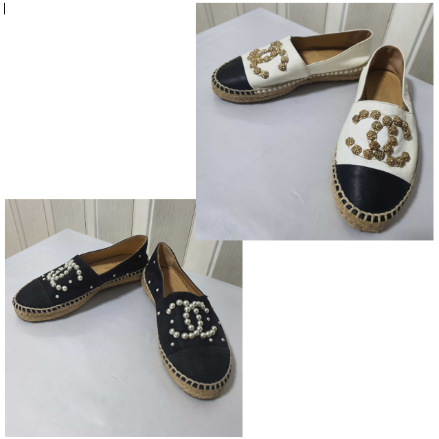 Shoes Chanel espadrilles white with camellia flower CC studs| Sheepskin