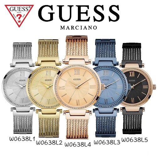 F.A ของแท้100%GUESS นาฬิกาผู้หญิง ชุดเรียบง่ายประดับเพชรคริสตัล ขนาด：36MM W0638L1 W0638L2 W0638L3 W0