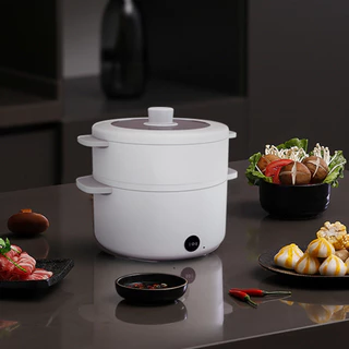 [พร้อมส่ง] หม้อไฟฟ้า2 ลิตร หม้ออเนกประสงค์ ต้ม นึ่ง อุ่นอาหาร เคลือบเซรามิค