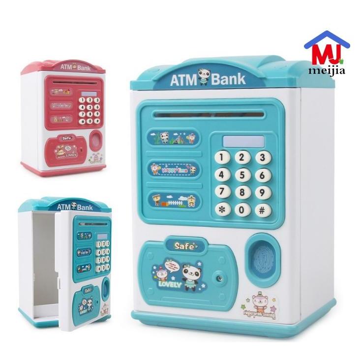 กระปุกออมสิน ตู้เซฟ ออมสิน ATM ดูดแบงค์อัตโนมัต กระปุกออมสินตู้เซฟ มีรหัสสามารถสแกนลายนิ้วมือ มีเสียงเพล