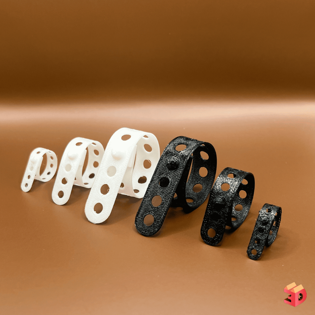 พลาสติก Recycle สายรัดเอนกประสงค์ ที่รัดสายไฟ กระดุมแป้ะ 3DPrint สายรัดจัดระเบียบรัดแน่นใช้ซ้ำได้