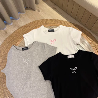 BBOW BS TSHIRT เสื้อยืดผ้ายูนิปักโบว์🔥พร้อมส่ง