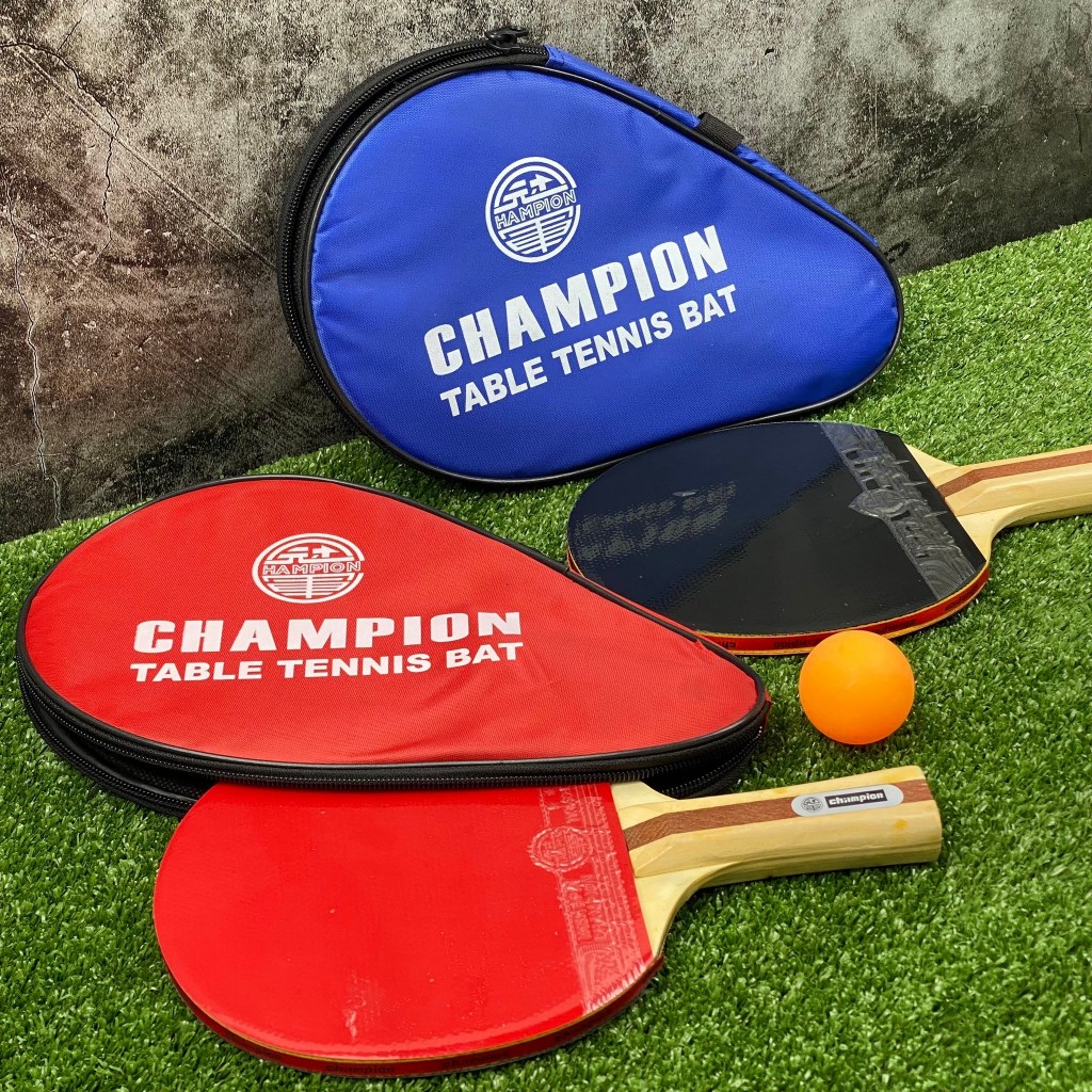 ไม้ปิงปอง ไม้lเทเบิลเทนนิส พร้อมซองใส่ไม้ ยี่ห้อ Champion ของแท้💯% **แถมลูกปิงปอง 1 ลูก**