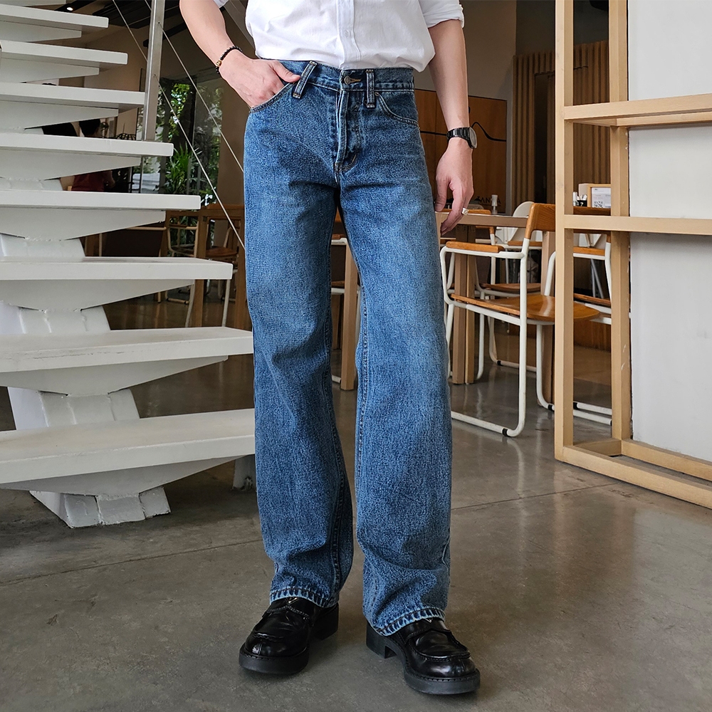 Golden Zebra Jeans กางเกงยีนส์ชายแฟชั่นขากระบอกใหญ่ ฟอกสีสโนว์ สีสนิมเขียว สีฟ้าอ่อน สีฟ้าเข้ม #209SNOW