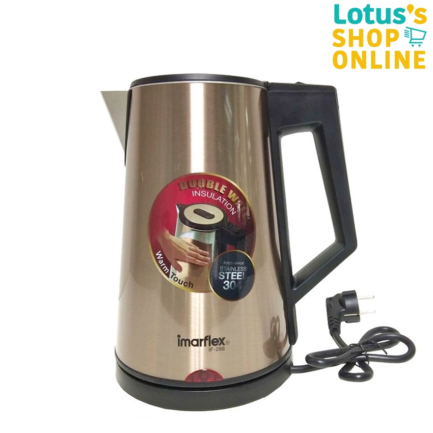 อิมาร์เฟล็กซ์ กาต้มน้ำไฟฟ้า รุ่น IF-288 ขนาด 1.7 ลิตร IMARFLEX STAINLESS STEEL KETTLE 1.7LDOUBLE WALL MODEL IF-288