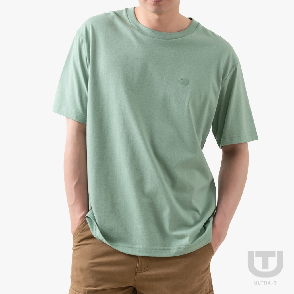 DOSH-UT MEN'S OVERSIZED T-SHIRTS เสื้อยืดคอกลมสีพื้น S-2XL UTMT5013-GR