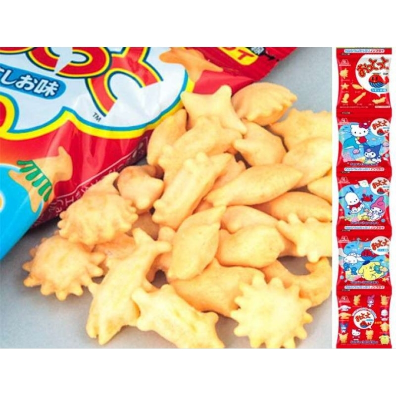 [ยกแถว 5 ซอง] MORINAGA Otto Snack Pack ขนมข้าวเกรียบ รูปทรงสัตว์ทะเล ขนมขบเคี้ยวสำหรับเด็ก จากญี่ปุ่น(10gx5ซอง)