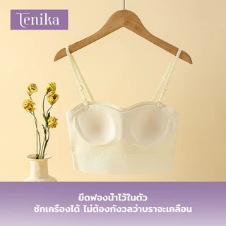 TENIKA เสื้อในผู้หญิง ถ้วยคงที่ เสื้อสายเดี่ยว บรา สามารถสวมใส่นอกบ้านได้ 3D ถ้วยไร้รอยต่อสามมิติ Bar-048