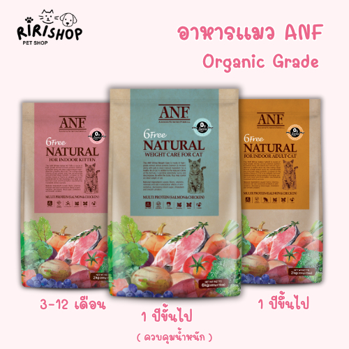 (พร้อมส่ง exp.2025) ANF 6Free Cat อาหารแมว สูตรออร์แกนิค เอเอ็นเอฟ