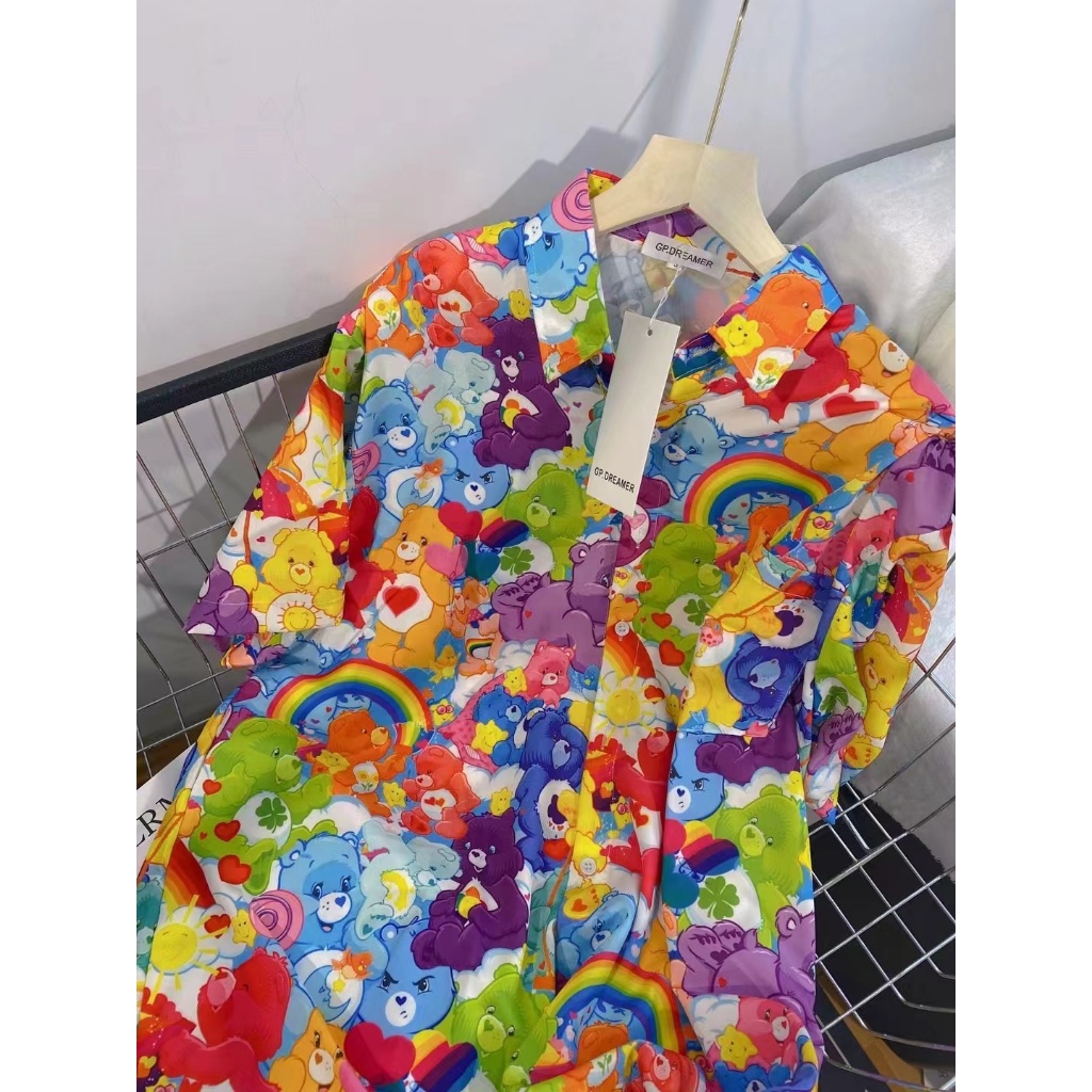 เสื้อเชิ้ต Care Bear ผ้าทอ นุ่ม ใส่สบายมากๆ รอบอก 44" ใส่ได้ทั้งชายและหญิง