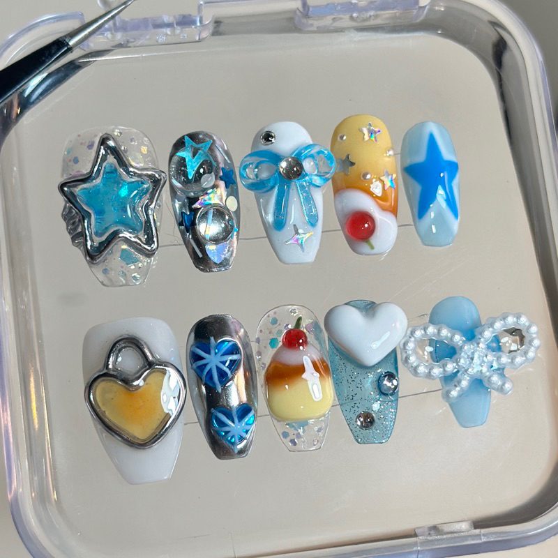 เล็บปลอม pvc nails 156 ( ถ่ายรูปจากงานจริงทุกชิ้น )