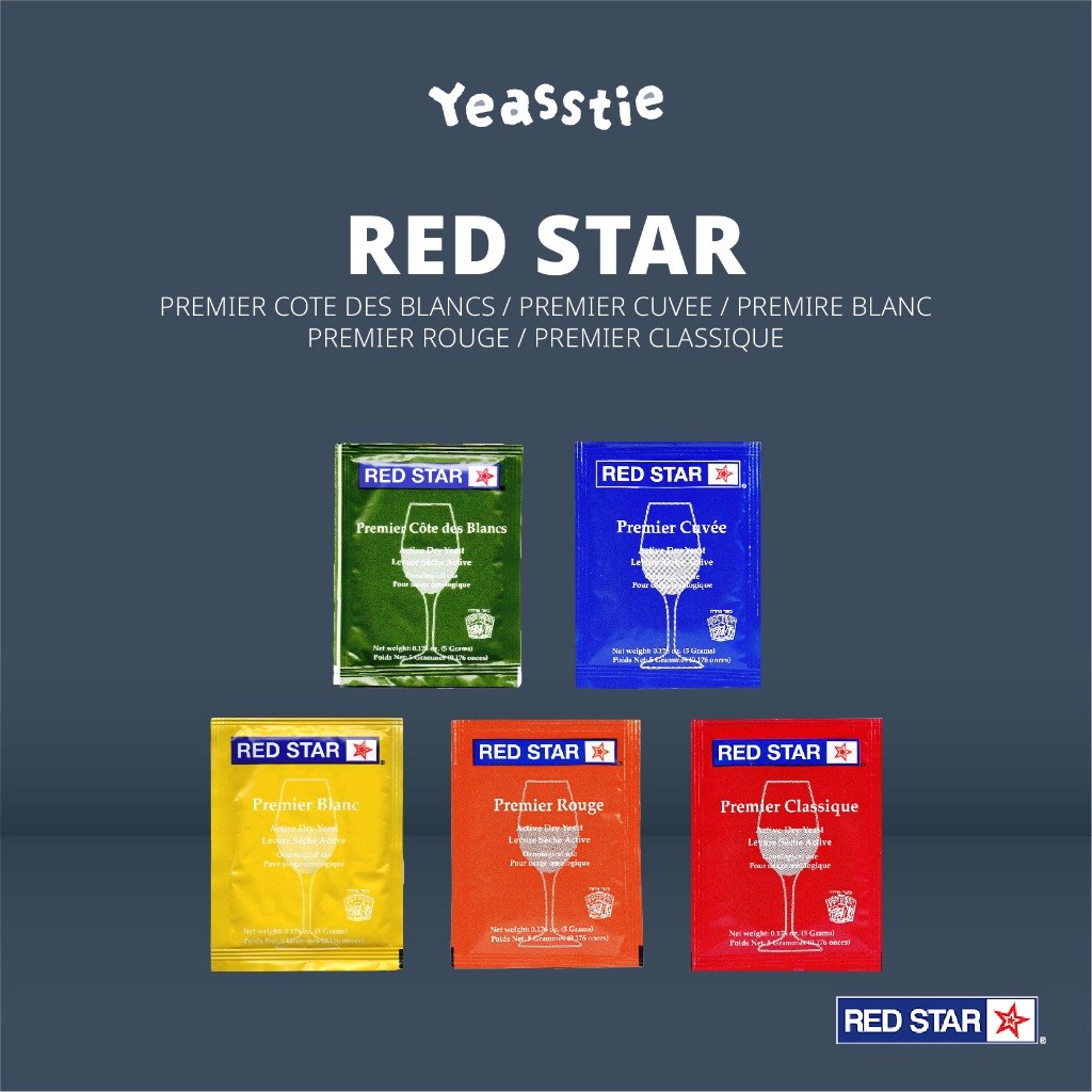 ยีสต์ทำไวน์ Red Star Premier Blanc, Cote des Blanc, Cuvee, Classic, Rouge, Prestige
