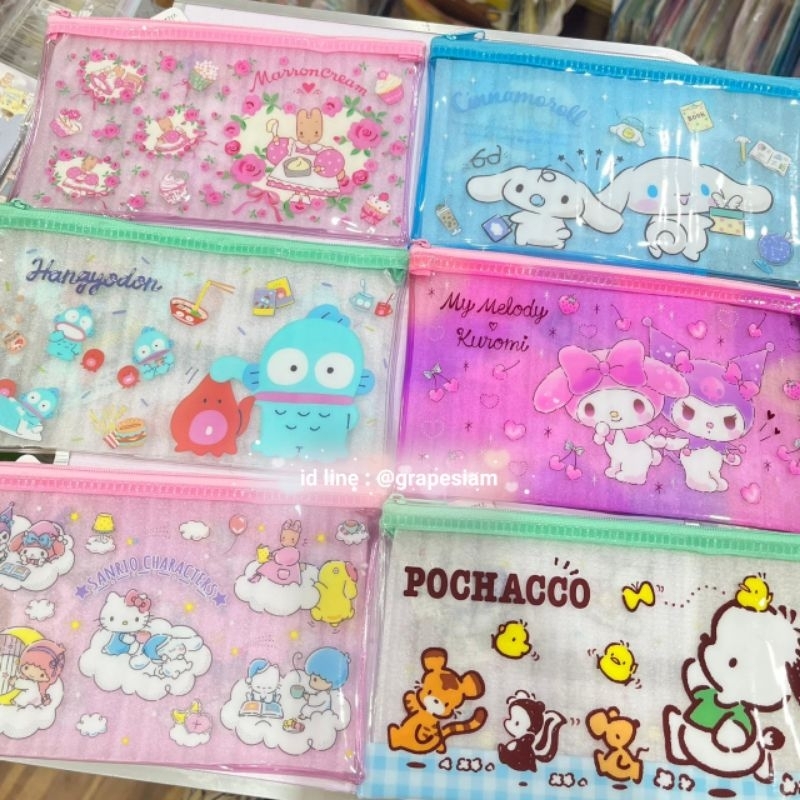 👝ซองรูด ซองซิบใส่ปากกา กระเป๋าดินสอ ลาย Sanrio Hello kitty, Marron วัสดุเป็นพลาส