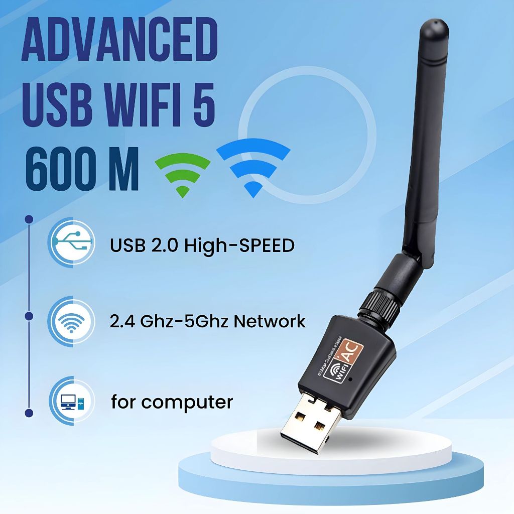 ตัวรับสัญญาณ ไวไฟ USB Wifi รับได้ทั้งความถี่ AC 2.4 GHz และ 5 GHz(ส่งจากไทย)