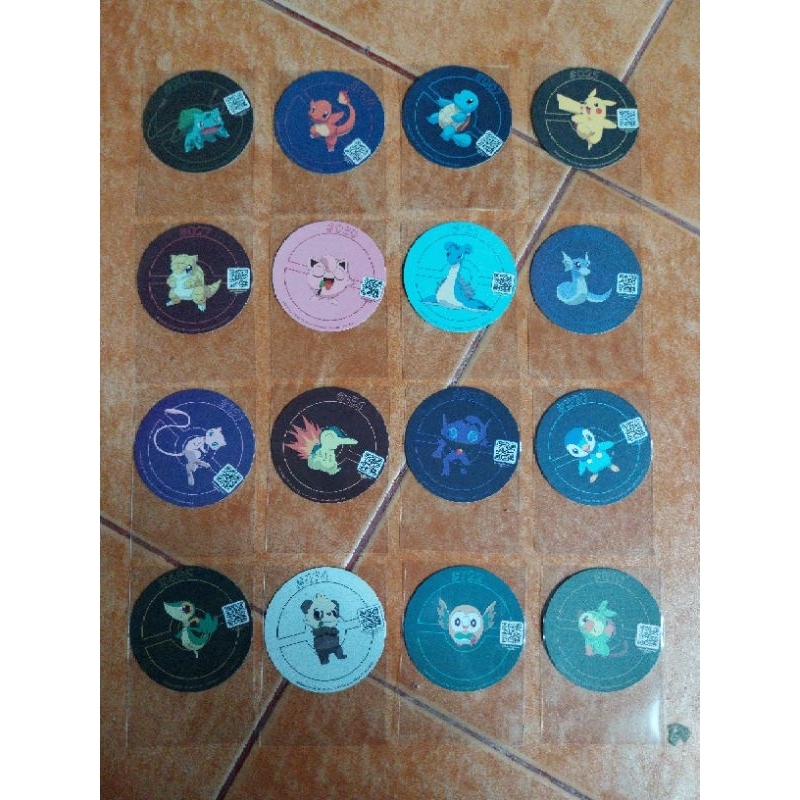 ORIO POKEMON CARD แบบกลม ครบชุด 16 ลาย