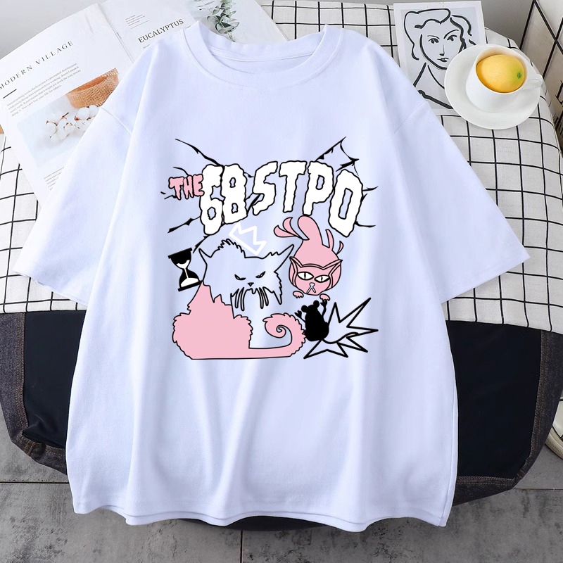 FUTB023 พร้อมส่ง T-shirt เสื้อยืดคอกลมแขนสั้นสกรีนลายเกาหลีแฟชั่นผู้หญิง oversize ผ้านิ่ม มีให้เลือกถึง11สี