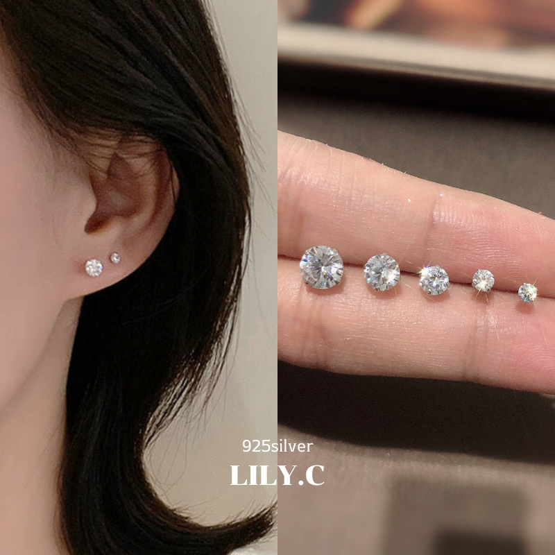 ✅พร้อมส่ง🔥 LILY.C ต่างหูเงิน925 จิวเพชร ใส่ได้ทั้งผู้ชายและผู้หญิง