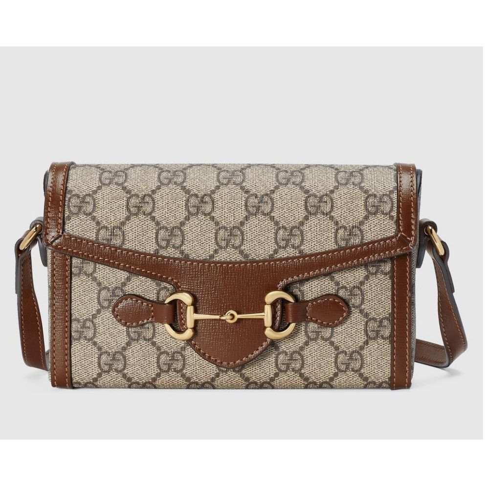 👜กุชชี่ Gucci Horsebit 1955 mini bag Phone Bag ผู้หญิง/กระเป๋าสะพายไหล่ ของแท้ 100 %