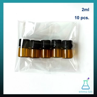 ขวดสีชา ใส่น้ำมันหอมระเหย เซรั่ม น้ำหอม สารเคมีต่างๆ แพ็ค 10 ชิ้น ขนาด 1, 2, 3, 5ml