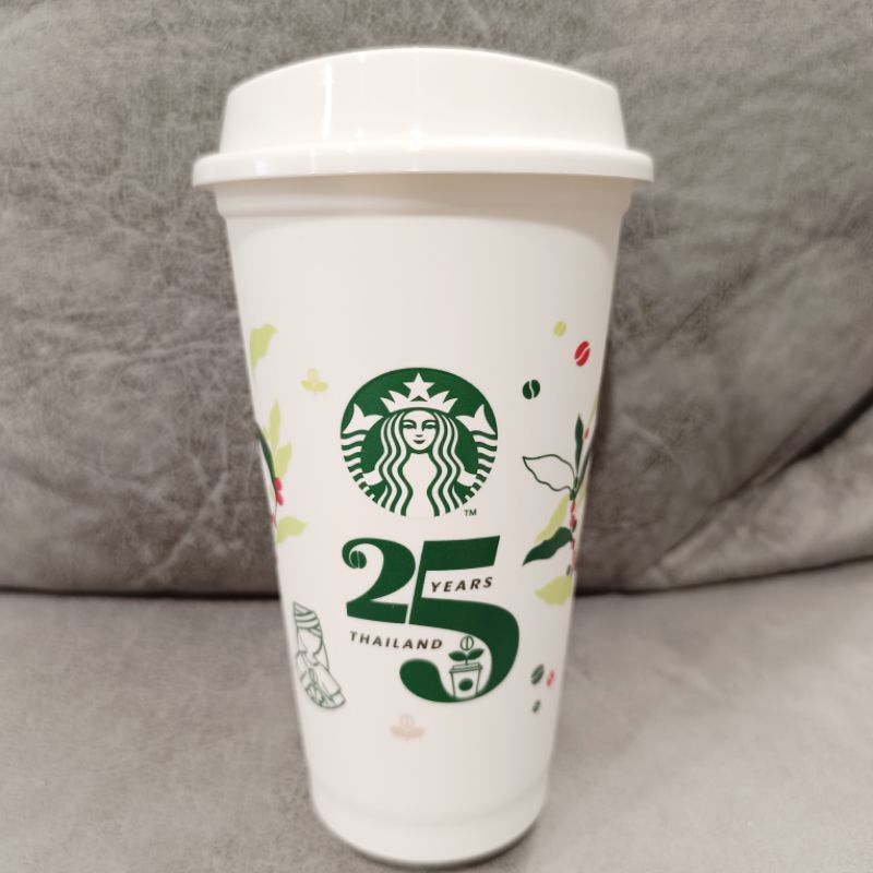 Starbucks 25th Years Anniversary Of Thailand Reusable Hot &amp; Cold Cup 16oz