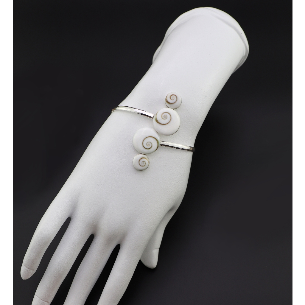 [พร้อมส่ง] Shiva eye bangle bracelet double round silver  กำไลข้อมือ เงินแท้925 ใส่แล้วไม่แพ้ SILVER