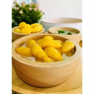 บัวลอยทุเรียน เหนียวนุ่ม หอมชวนกิน Home made100% ต้นตำรับสูตรคุณยาย By jasmine 300กรัม