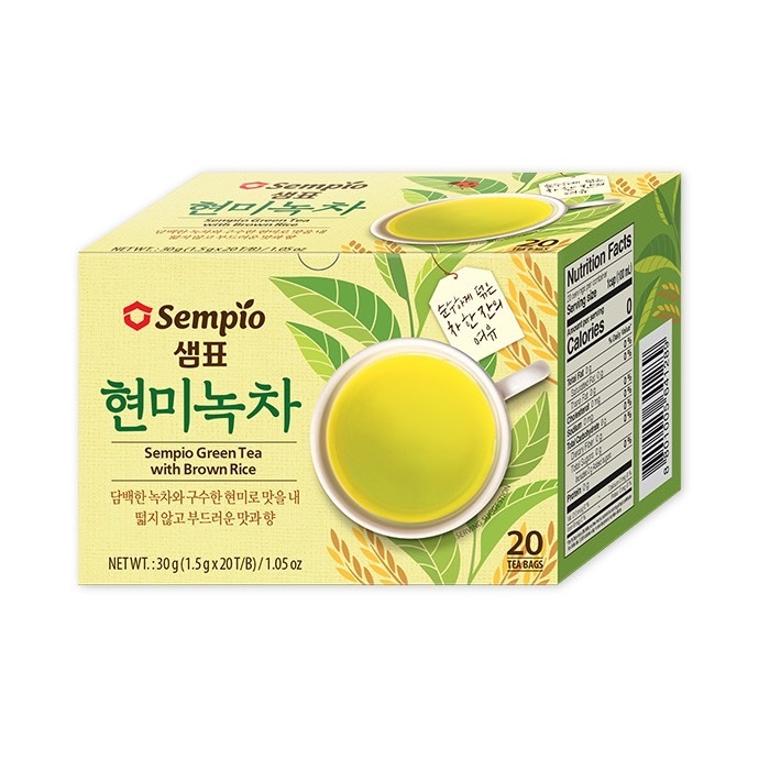 [ของแท้] 현미녹차 Sempio Green Tea with Brown Rice (ชาเขียว 20 ถุง) 30g