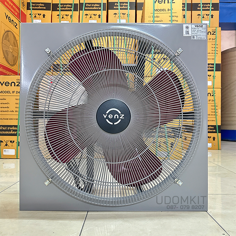 VENZ พัดลมอุตสาหกรรม ใบแดง  24 นิ้ว รุ่น IF-24 **รับประกัน 1 ปี (เฉพาะตัวไม่รวมขา)