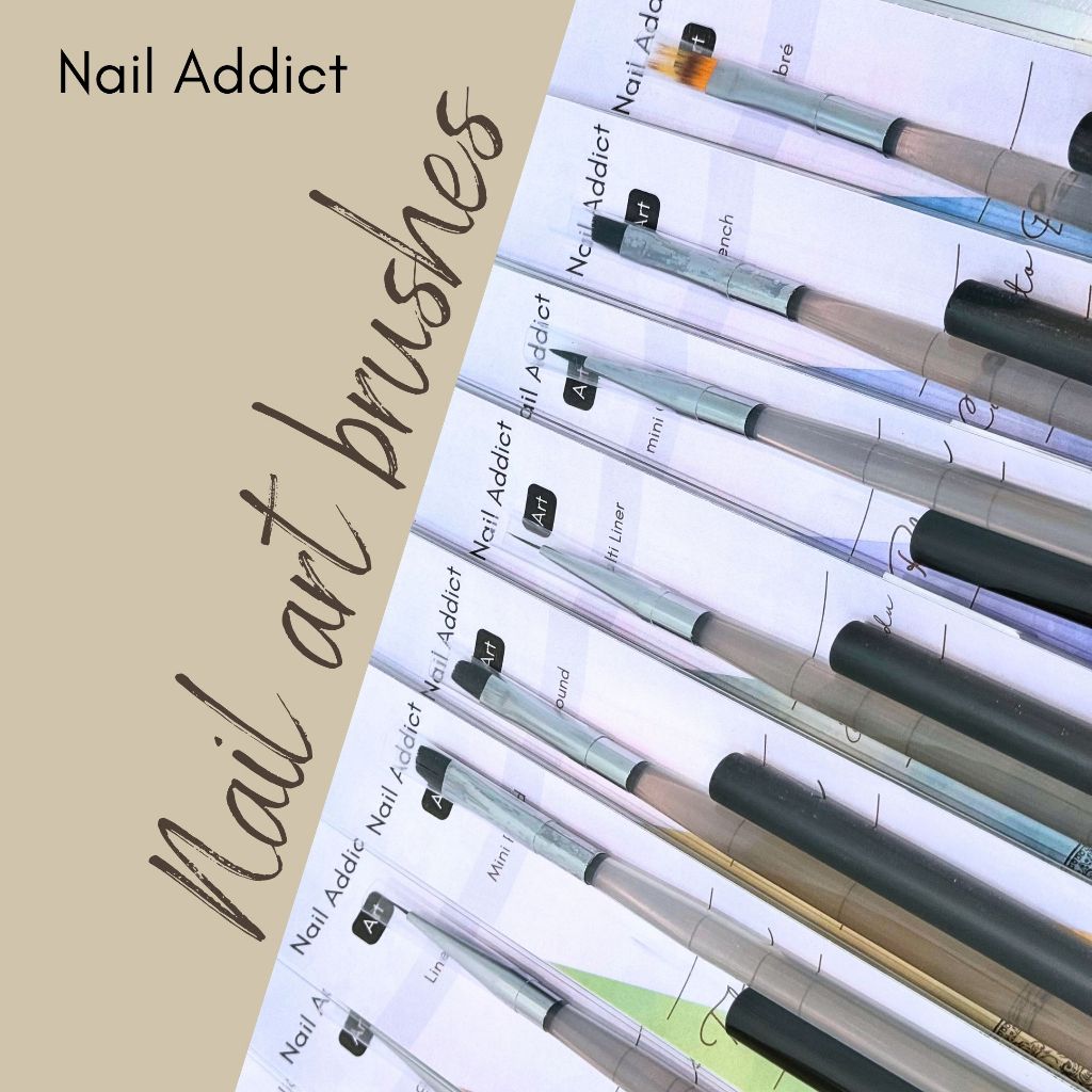 Nail Adidict พู่กันเพ้นเล็บ พู่กันสีน้ำ ทาสีเล็บ พู่กันสีอะคริลิค พู่กันสีน้ำมัน