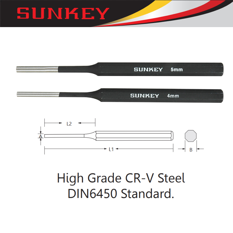 SUNKEY เหล็กส่งปิ้น สีดำ มีตั้งแต่ 2-8 มิล