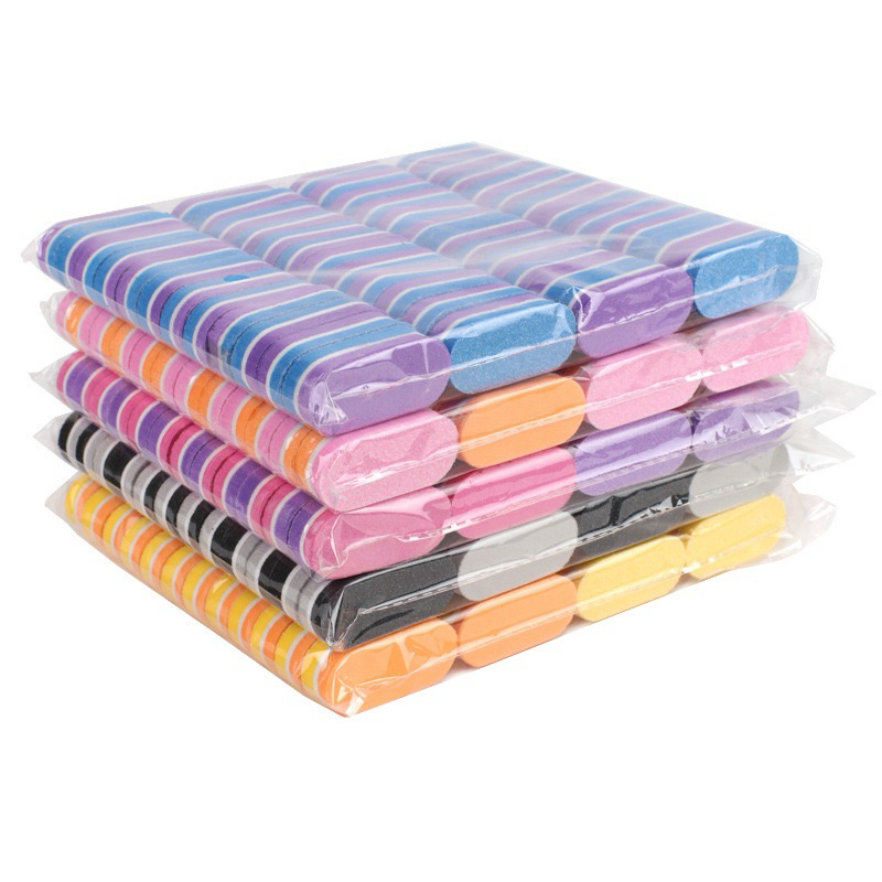 บัฟจิ๋ว ตะไบขัดเล็บ 100/180 แพ็ค5ชิ้น20฿ (คละสี)