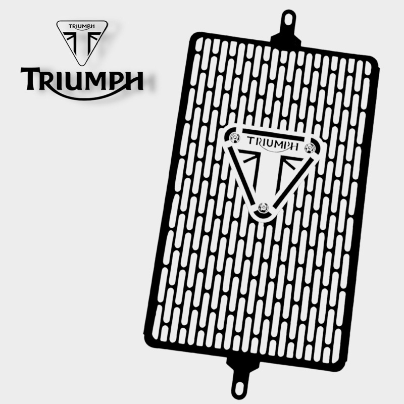 "การ์ดหม้อน้ำ street twin Triumph T100สีดำ งานเลสชับสีพาวเดอโค้ด
