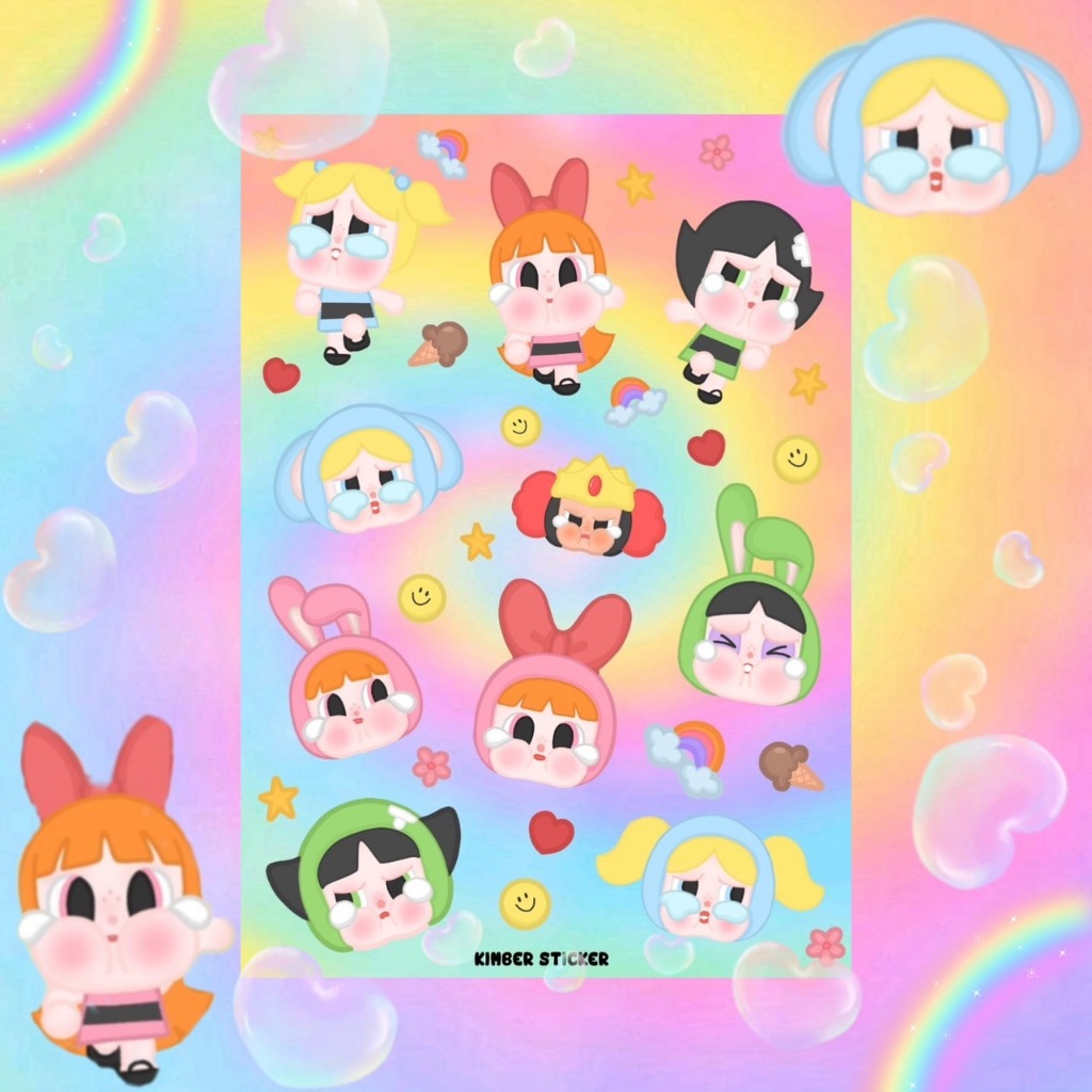 รวมลาย สติเกอร์ลาย cybabyby PPG ขนาด A6 sticker ไดคัท กันน้ำ พร้อมส่ง